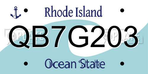 QB7G203 Rhode Island License Plate