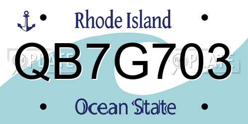 QB7G703 Rhode Island License Plate