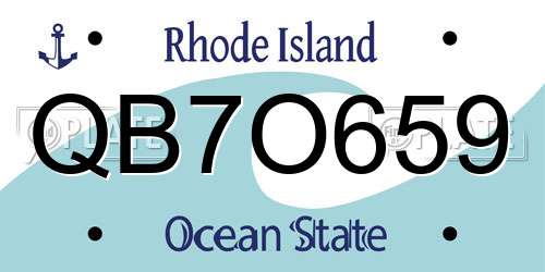 QB7O659 Rhode Island License Plate