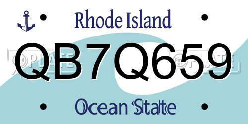 QB7Q659 Rhode Island License Plate