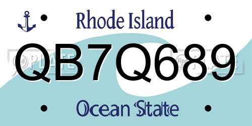 QB7Q689 Rhode Island License Plate