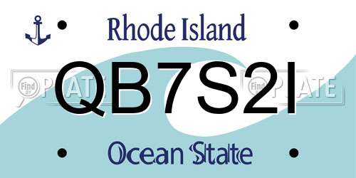 QB7S2I Rhode Island License Plate