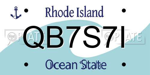 QB7S7I Rhode Island License Plate