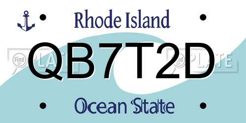 QB7T2D Rhode Island License Plate