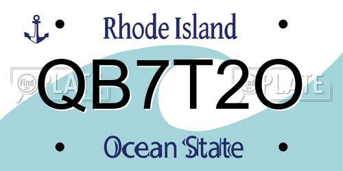 QB7T2O Rhode Island License Plate