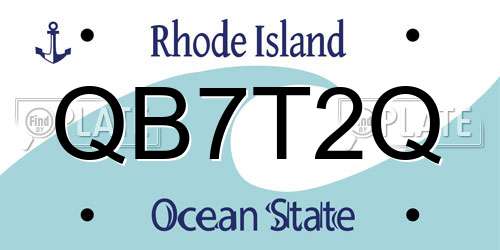 QB7T2Q Rhode Island License Plate