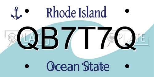 QB7T7Q Rhode Island License Plate