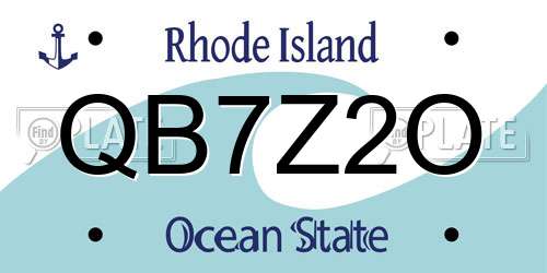 QB7Z2O Rhode Island License Plate