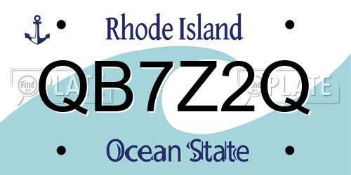 QB7Z2Q Rhode Island License Plate