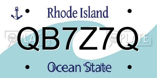 QB7Z7Q Rhode Island License Plate