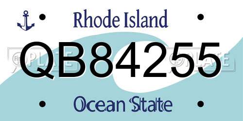 QB84255 Rhode Island License Plate
