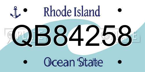 QB84258 Rhode Island License Plate