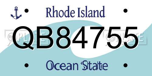 QB84755 Rhode Island License Plate