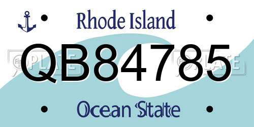 QB84785 Rhode Island License Plate