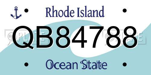 QB84788 Rhode Island License Plate
