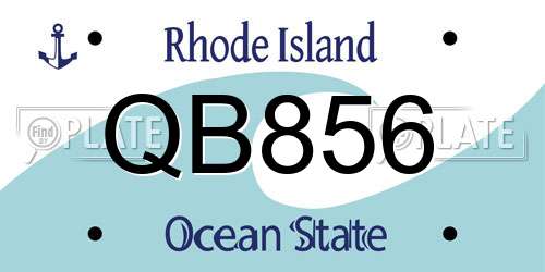 QB856 Rhode Island License Plate