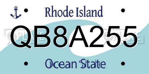 QB8A255 Rhode Island License Plate