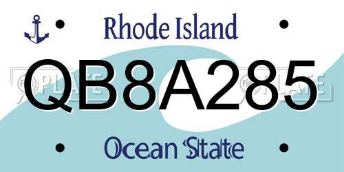 QB8A285 Rhode Island License Plate