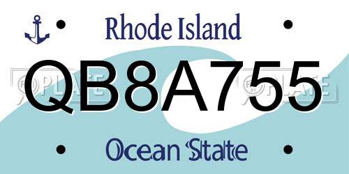 QB8A755 Rhode Island License Plate