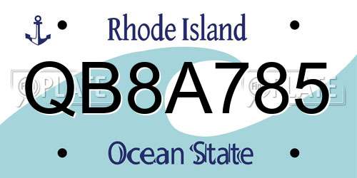 QB8A785 Rhode Island License Plate