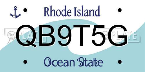 QB9T5G Rhode Island License Plate
