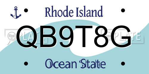QB9T8G Rhode Island License Plate