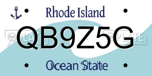 QB9Z5G Rhode Island License Plate