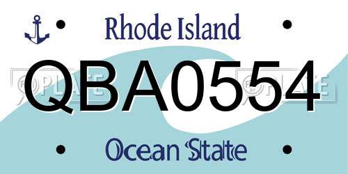 QBA0554 Rhode Island License Plate
