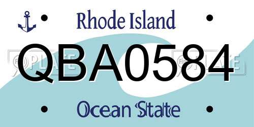 QBA0584 Rhode Island License Plate