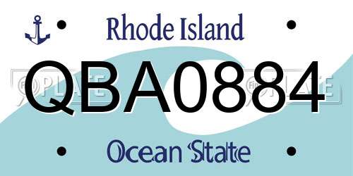 QBA0884 Rhode Island License Plate