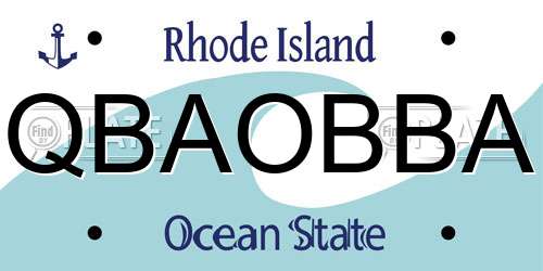 QBAOBBA Rhode Island License Plate