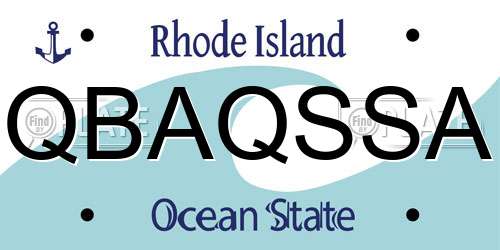 QBAQSSA Rhode Island License Plate