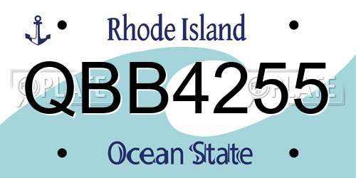 QBB4255 Rhode Island License Plate