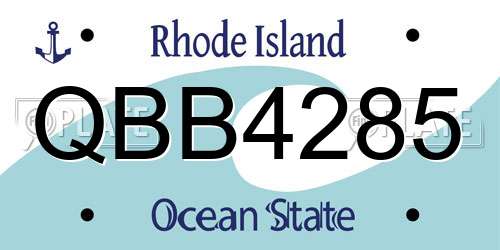 QBB4285 Rhode Island License Plate