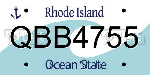 QBB4755 Rhode Island License Plate