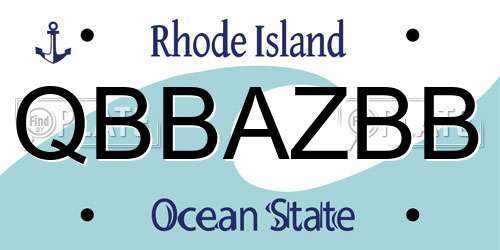 QBBAZBB Rhode Island License Plate
