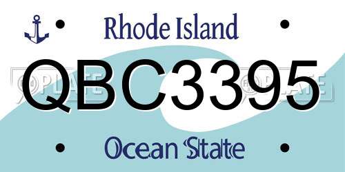 QBC3395 Rhode Island License Plate