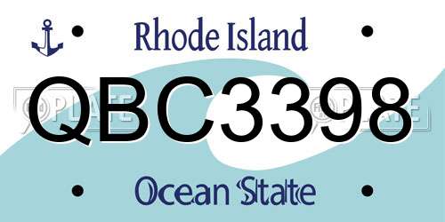 QBC3398 Rhode Island License Plate