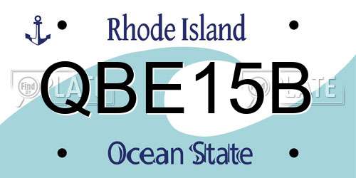 QBE15B Rhode Island License Plate