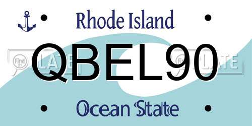QBEL90 Rhode Island License Plate