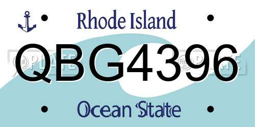 QBG4396 Rhode Island License Plate