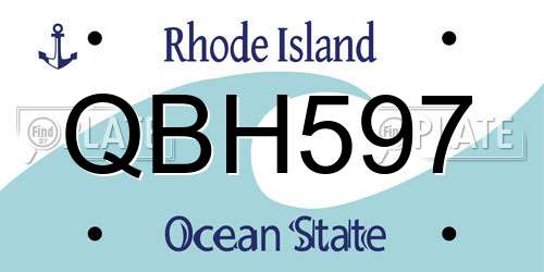 QBH597 Rhode Island License Plate