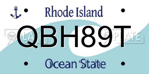 QBH89T Rhode Island License Plate
