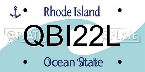 QBI22L Rhode Island License Plate