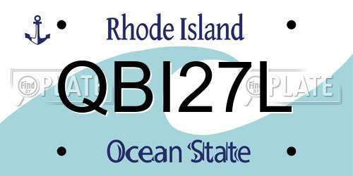 QBI27L Rhode Island License Plate