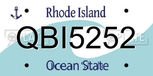 QBI5252 Rhode Island License Plate