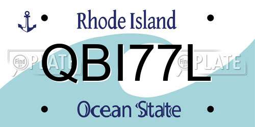 QBI77L Rhode Island License Plate