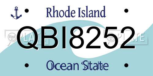 QBI8252 Rhode Island License Plate