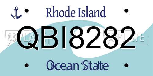 QBI8282 Rhode Island License Plate