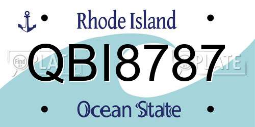 QBI8787 Rhode Island License Plate